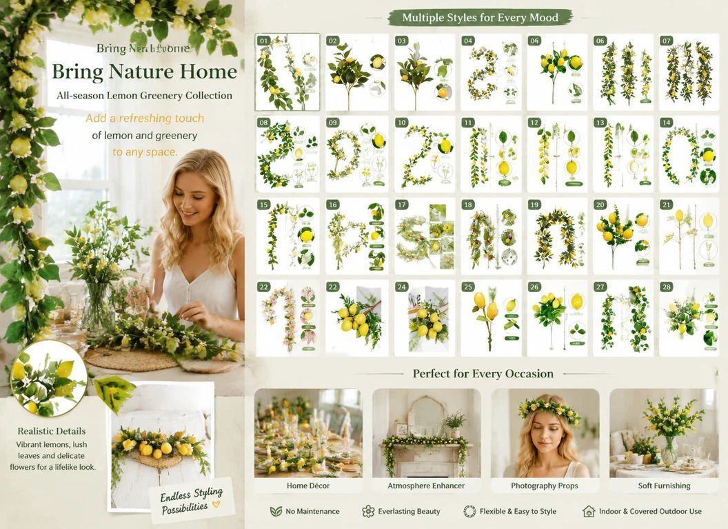 Large Herb Lemon Leaf Single Stem A Table Bouquet Greenery 2 Pack