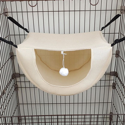 2 Pcs Cat Cage Hammock - Cream Yellow 47×38×28cm