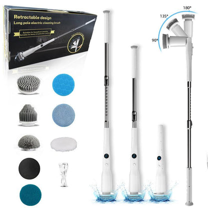 Electric Spin Scrubber Power Shower Cleaning Brush with Extendable Handle & 8 Brush Heads for Bathtub Tile Grout Kitchen Window and Floor.