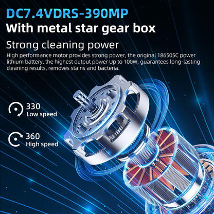 Electric Spin Scrubber Power Shower Cleaning Brush with Extendable Handle & 8 Brush Heads for Bathtub Tile Grout Kitchen Window and Floor.