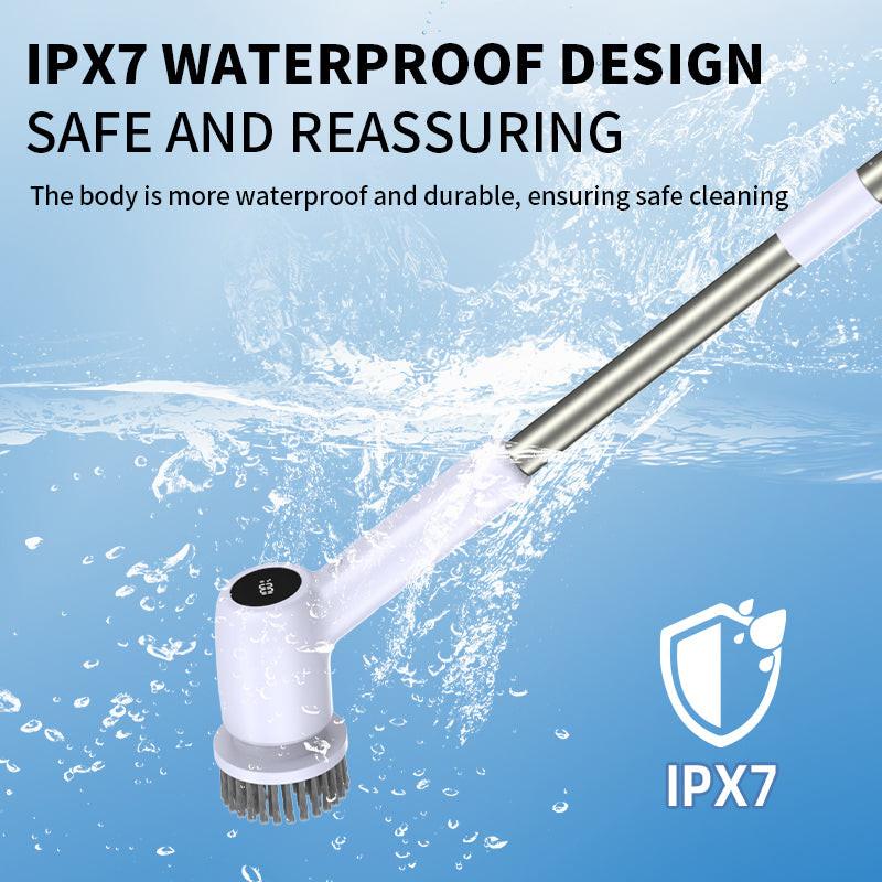 Electric Spin Scrubber Power Shower Cleaning Brush with Extendable Handle & 8 Brush Heads for Bathtub Tile Grout Kitchen Window and Floor.