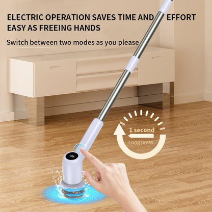 Electric Spin Scrubber Power Shower Cleaning Brush with Extendable Handle & 8 Brush Heads for Bathtub Tile Grout Kitchen Window and Floor.