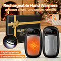 2PCS of rechargeable hand warmers with COB lights, featuring rapid heating, 3 adjustable modes, and a portable magnetic electric design.