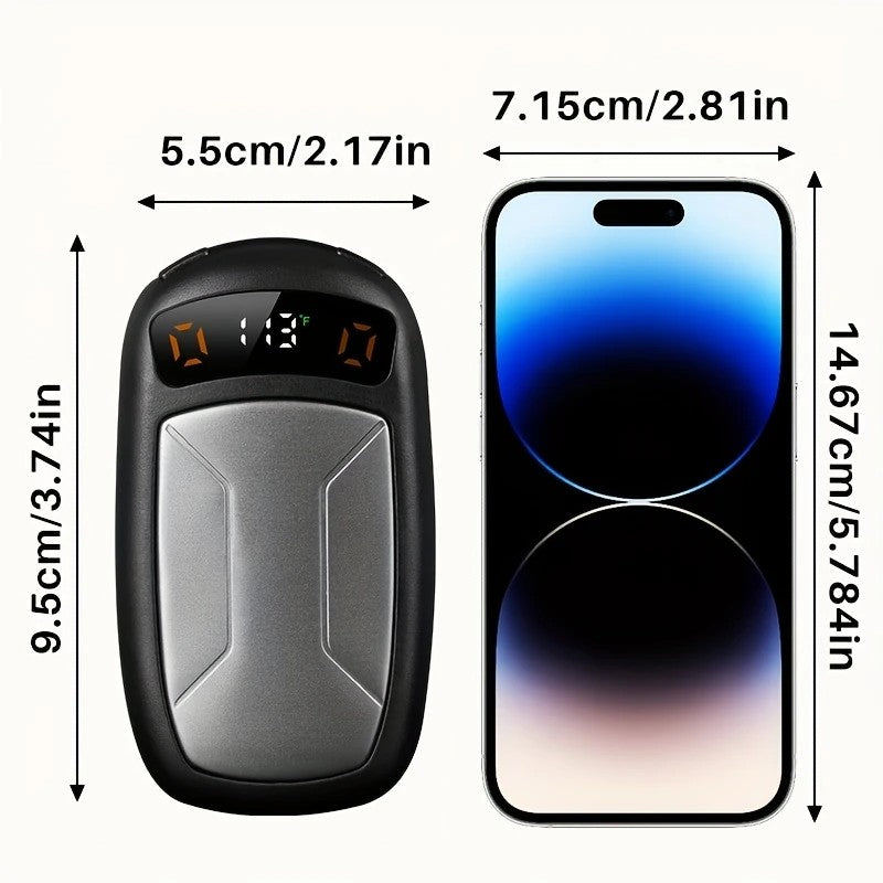 2PCS of rechargeable hand warmers with COB lights, featuring rapid heating, 3 adjustable modes, and a portable magnetic electric design.