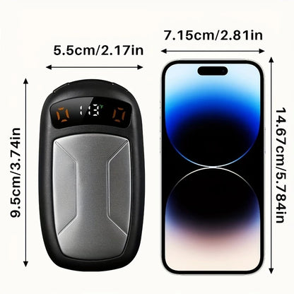 2PCS of rechargeable hand warmers with COB lights, featuring rapid heating, 3 adjustable modes, and a portable magnetic electric design.