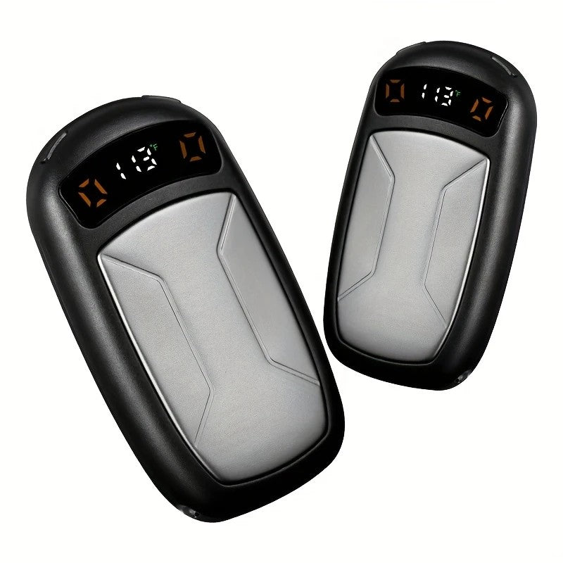 2PCS of rechargeable hand warmers with COB lights, featuring rapid heating, 3 adjustable modes, and a portable magnetic electric design.