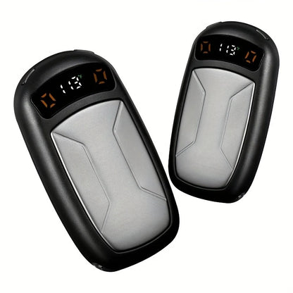 2PCS of rechargeable hand warmers with COB lights, featuring rapid heating, 3 adjustable modes, and a portable magnetic electric design.