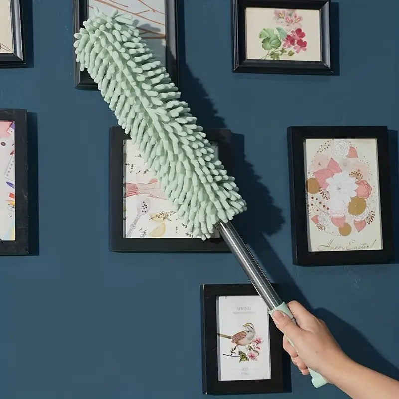 Coffee brown  Household Cleaning Duster / Static Duster / Dust Sweeper / Telescopic & Non-Shedding / Washable & Bendable / High-Reach Cleaning Tool / Cleaning Tools & Supplies