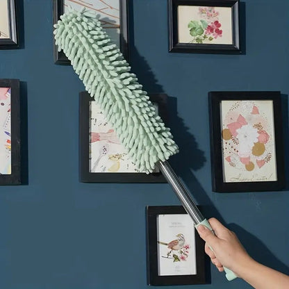Coffee brown  Household Cleaning Duster / Static Duster / Dust Sweeper / Telescopic & Non-Shedding / Washable & Bendable / High-Reach Cleaning Tool / Cleaning Tools & Supplies