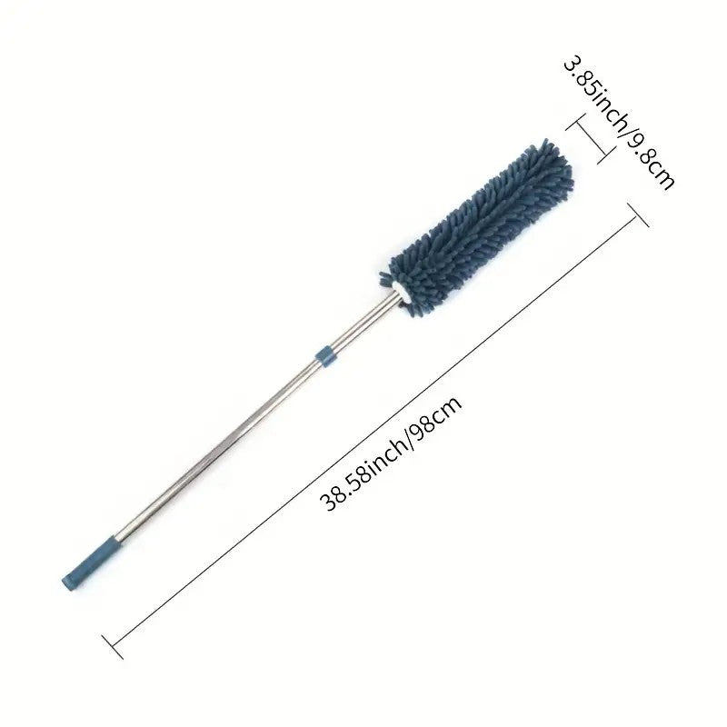 Coffee brown  Household Cleaning Duster / Static Duster / Dust Sweeper / Telescopic & Non-Shedding / Washable & Bendable / High-Reach Cleaning Tool / Cleaning Tools & Supplies