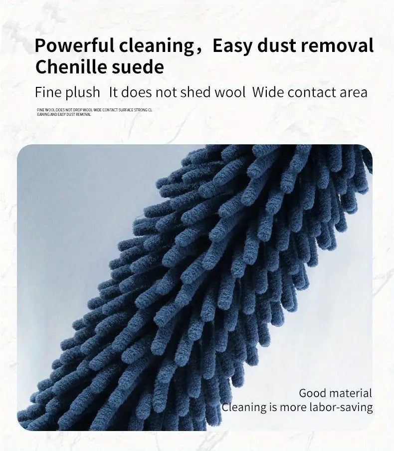 Coffee brown  Household Cleaning Duster / Static Duster / Dust Sweeper / Telescopic & Non-Shedding / Washable & Bendable / High-Reach Cleaning Tool / Cleaning Tools & Supplies