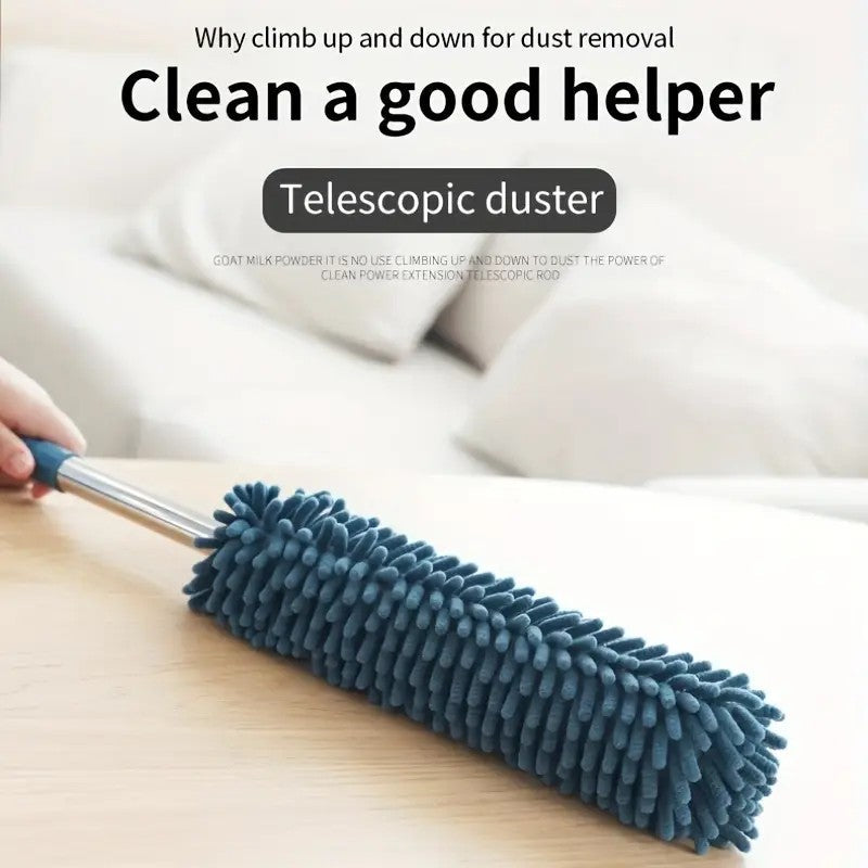 Coffee brown  Household Cleaning Duster / Static Duster / Dust Sweeper / Telescopic & Non-Shedding / Washable & Bendable / High-Reach Cleaning Tool / Cleaning Tools & Supplies