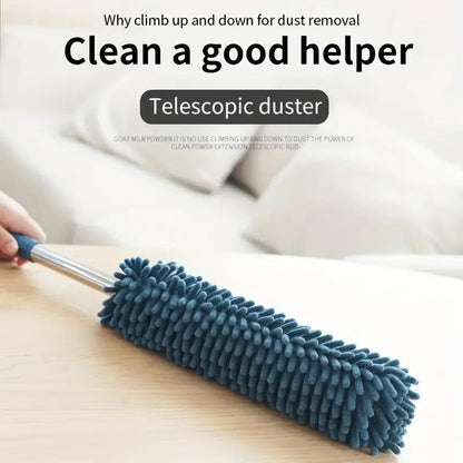 Coffee brown  Household Cleaning Duster / Static Duster / Dust Sweeper / Telescopic & Non-Shedding / Washable & Bendable / High-Reach Cleaning Tool / Cleaning Tools & Supplies