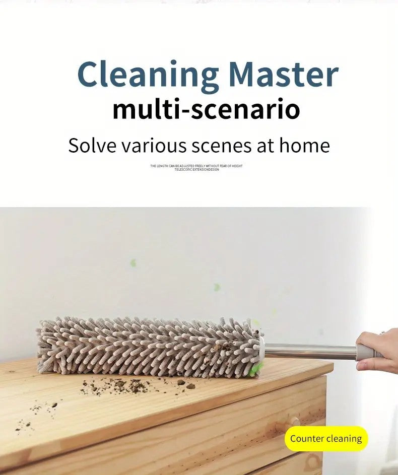 Coffee brown  Household Cleaning Duster / Static Duster / Dust Sweeper / Telescopic & Non-Shedding / Washable & Bendable / High-Reach Cleaning Tool / Cleaning Tools & Supplies