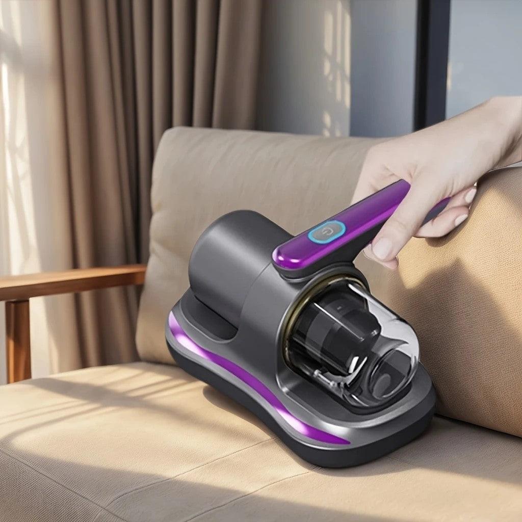 Blue Wireless Mite Removal Vacuum: Blue Light Sterilization, Deep Cleaning for Beds & Cars, Long Battery Life, One-Touch Purity.