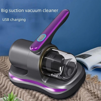 golden Wireless Mite Removal Vacuum: Blue Light Sterilization, Deep Cleaning for Beds & Cars, Long Battery Life, One-Touch Purity.