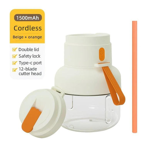 Portable multifunctional large-capacity tumbler, featuring powerful performance for juicing, baby food, and ice crushing. Perfect for home, outdoor, and fitness use, offering fresh and healthy beverages anytime, anywhere.orange.