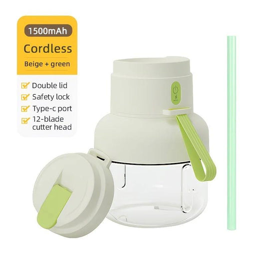 Portable multifunctional large-capacity tumbler, featuring powerful performance for juicing, baby food, and ice crushing. Perfect for home, outdoor, and fitness use, offering fresh and healthy beverages anytime, anywhere.green.