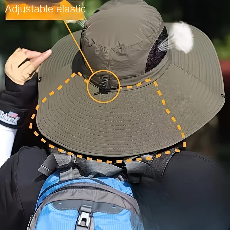 grey，Extra Wide Fishing Hat with Detachable Sun Visor and Neck Guard - The Perfect Choice for Summer Fishing, Hiking, and Outdoor Activities