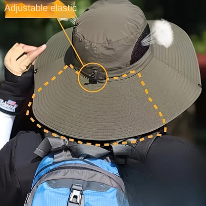 grey，Extra Wide Fishing Hat with Detachable Sun Visor and Neck Guard - The Perfect Choice for Summer Fishing, Hiking, and Outdoor Activities