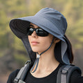 Dark Gray Fashion Wide Brim Sun Hat with Ponytail Hole - Bohemian Baseball Cap Design, Visor, Breathable Polyester