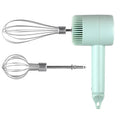 Green Wireless charging handheld mixer, 30W with three-speed settings. Dual whisk heads designed for whipping eggs, cream, and batter. Suitable for both kitchen and outdoor use, also an ideal gift..