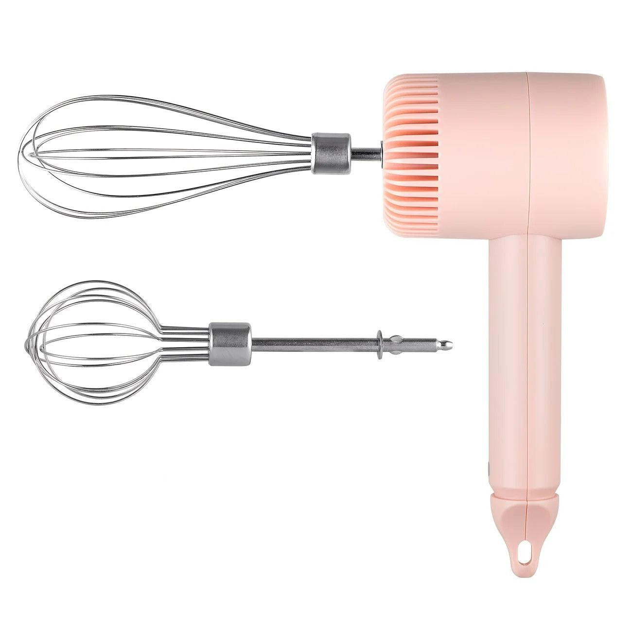 Green Wireless charging handheld mixer, 30W with three-speed settings. Dual whisk heads designed for whipping eggs, cream, and batter. Suitable for both kitchen and outdoor use, also an ideal gift..