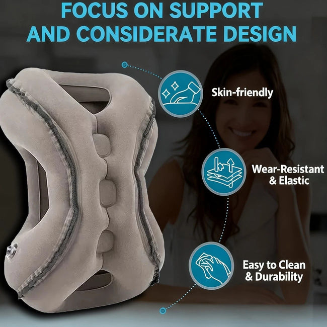 Inflatable Travel Pillow | Multi-Scene Ergonomic Design, 3-Second Inflate/Deflate, Relieves Travel Fatigue.BLUE Main Image