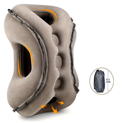 Inflatable Travel Pillow | Multi-Scene Ergonomic Design, 3-Second Inflate/Deflate, Relieves Travel Fatigue.(GREY)