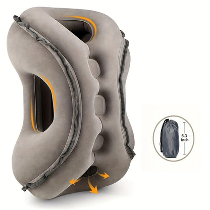 Inflatable Travel Pillow | Multi-Scene Ergonomic Design, 3-Second Inflate/Deflate, Relieves Travel Fatigue.(GREY)
