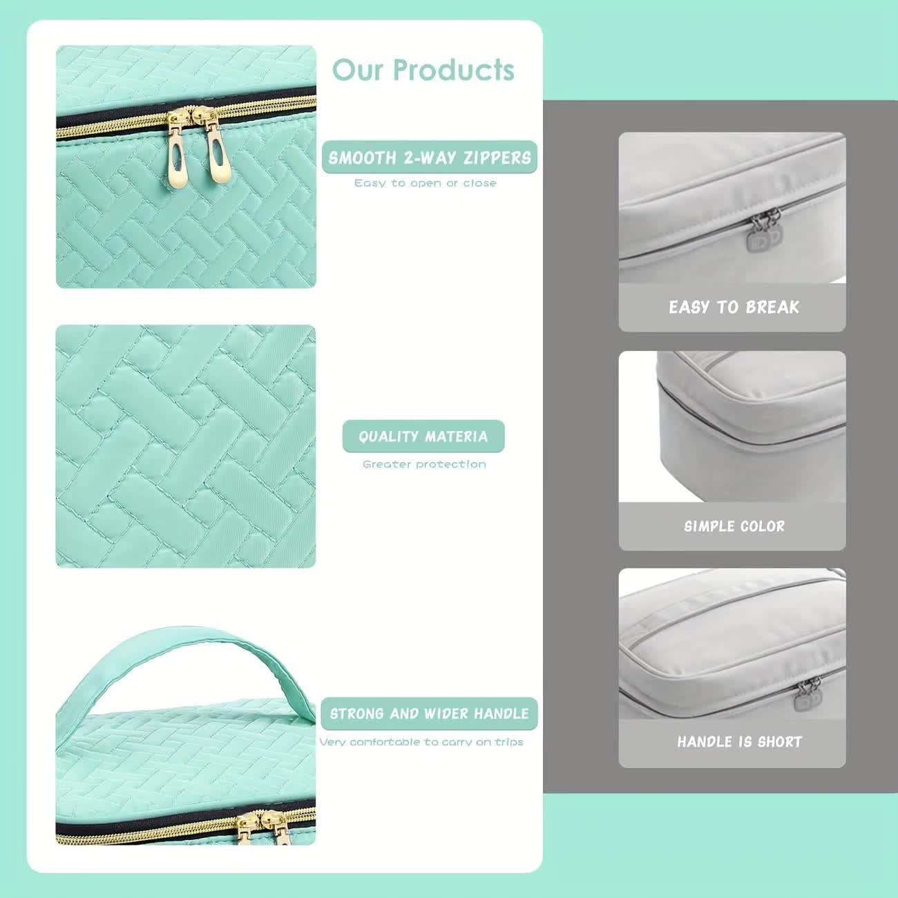Green Double‑layer woven storage, scientifically organized with large capacity—Professional Nail Tool Carry‑on Bag, keeping tools perfectly ordered.