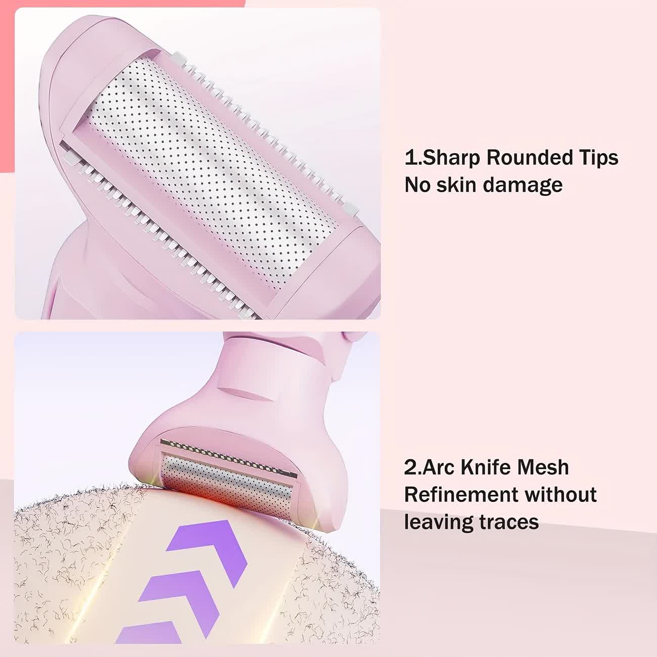 WHITE Women's Whole Body Electric Hair Removal Device, Painless Hair Removal, Type-C Fast Charging