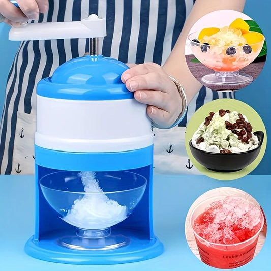 1 Multi-Function Shaved Ice Machine and Snow Ice Maker â Compact Manual Ice Shaver with Smoothie and Milkshake Making Functions. blue.