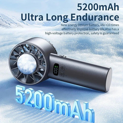 BLUE Hurricane Ice-Bag High-Speed Fanï½100-Speed Adjustable, Second-Level Cooling, Lightweight and Portable Summer Travel Essential.