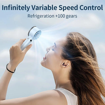 BLUE Hurricane Ice-Bag High-Speed Fanï½100-Speed Adjustable, Second-Level Cooling, Lightweight and Portable Summer Travel Essential.