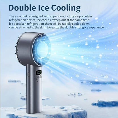 BLUE Hurricane Ice-Bag High-Speed Fanï½100-Speed Adjustable, Second-Level Cooling, Lightweight and Portable Summer Travel Essential.