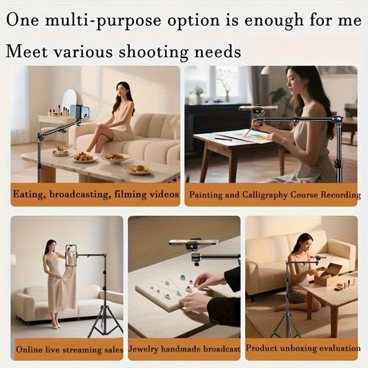 **Multi-Angle Flexible Shooting Stand: Your All-in-One Portable Assistant for Stable HD Live Streaming and Content Creation**.