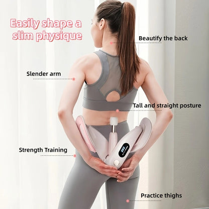 Smart Counting Buttocks and Leg Trainer. Adjustable resistance for precise activation of glute and inner thigh muscles. Features anti-slip design—your essential home fitness tool for body shaping, effortlessly tracking workout repetitions.（GREEN)
