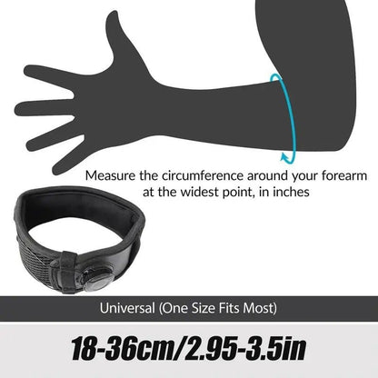 BOA Knob Elbow Brace | Adjustable Elastic Compression Support, Built-in Cushioning & Shock Absorption, Suitable for Baseball/Badminton/Tennis/Volleyball, Black Unisex