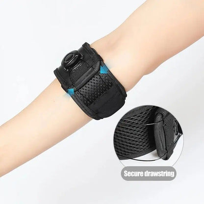 BOA Knob Elbow Brace | Adjustable Elastic Compression Support, Built-in Cushioning & Shock Absorption, Suitable for Baseball/Badminton/Tennis/Volleyball, Black Unisex