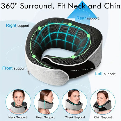 DARK GREY Snail Airplane Neck Pillow – Travel pillow with soft supportive design, ideal for sleep, cars, trains, the office, and home use. Includes a washable pillowcase and portable cervical support pad with storage bag.
