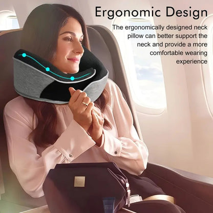 DARK GREY Snail Airplane Neck Pillow – Travel pillow with soft supportive design, ideal for sleep, cars, trains, the office, and home use. Includes a washable pillowcase and portable cervical support pad with storage bag.