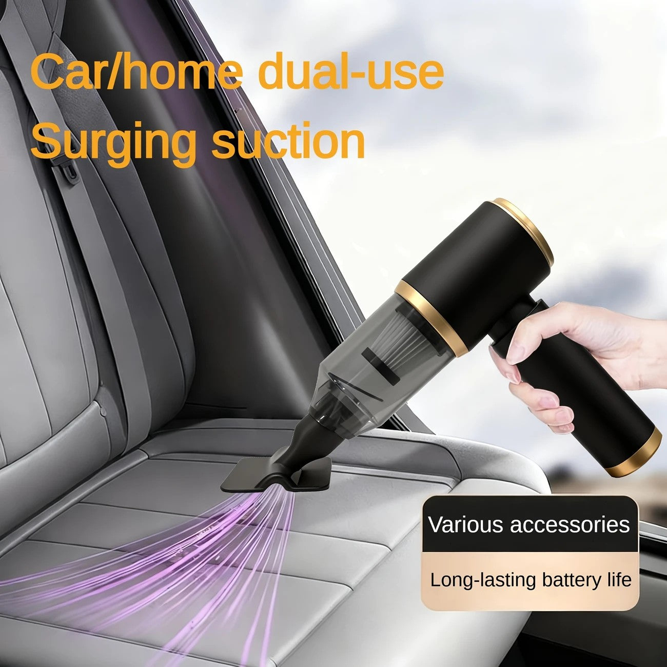 Blow-Suction Integrated Cordless Handheld Vacuum, Powerful & Portable Design, Ideal for Cars, Homes, Offices, Effortlessly Cleans Pet Hair.