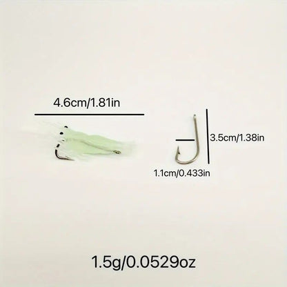 Glow-in-the-Dark Shrimp Lure 20-Piece Box Set | Night Fishing Essential, Soft Plastic Lure with Hooks, Suitable for Freshwater and Saltwater, Ideal for Bass/Trout/Crappie/Walleye/Redfish