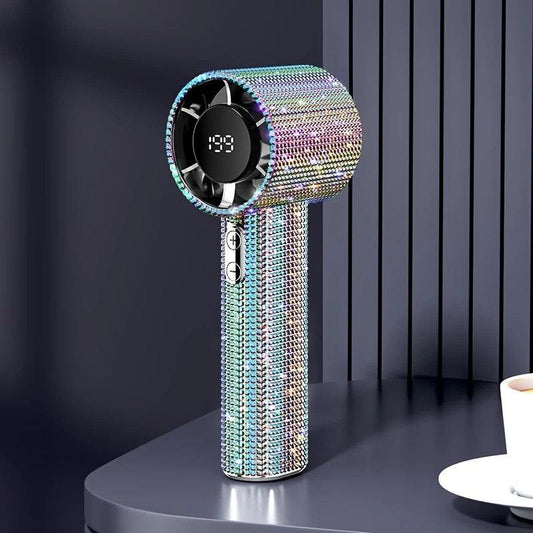 Colored diamond/Diamond - style Handheld Mini Fan, Exquisite and Long - lasting Battery Life.