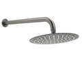 WELS Gun Metal Round 10" Rain Shower Head 400mm Straight Wall Mounted Arm Bath Set