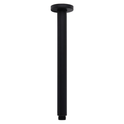 Matt Black Round 16" Extra Large Rain Shower Head 300mm Ceiling Dropper Arm Set