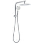 WELS 10" Rain Shower Head Handheld Sliding Rail DIY Twin Set Chrome Round