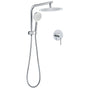 WELS Chrome Round 10" Rain Shower Head Handheld Sliding Rail DIY 2in1 Mixer Set