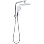 Round Chrome 10" 2in1 Shower Head 3 Mode Handheld Gooseneck Wall Arm Diverter